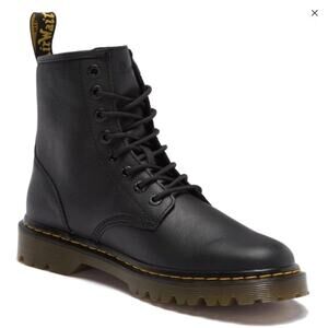 Doc Dr. Martens Awley 6 in 8-Eye Black Leather Combat Boots sz 9 Women's 8 Men's